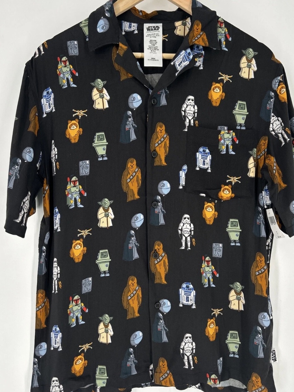 Star Wars Black Short Sleeve Character Print Shirt